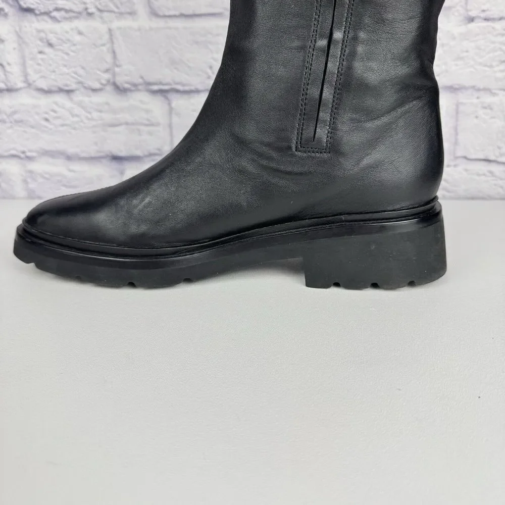 AMPUTEE ONE 1 SINGLE RIGHT Vince Rune Water Repellant Black Leather Knee Boot 9 - Picture 8 of 14